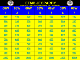 EFMB Jeopardy 68W