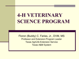 4-h veterinary science project - Extension Veterinary Medicine