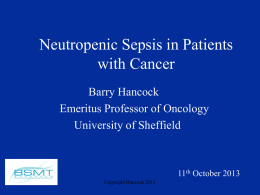 Neutropenic Sepsis in Cancer Patients