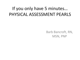 PHYSICAL ASSESSMENT PEARLS