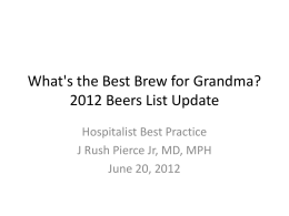 What`s the Best Brew for Grandma? 2012 Beers List Update