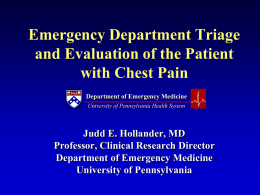 Emergency Department Triage and Evaluation of the Patient with