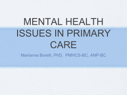 MENTAL HEALTH ISSUES IN PRIMARY CARE