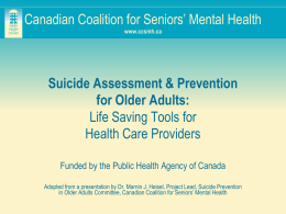 Suicide Assessment & Prevention for Older Adults