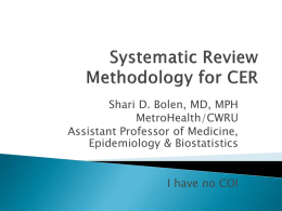 Presentation 6: systematic review talk CER