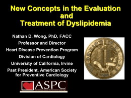 Dyslipidemia Epidemiology Clinical Trials and Management