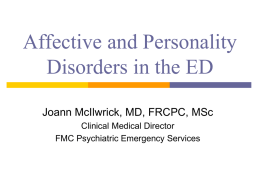 Personality disorders - Calgary Emergency Medicine
