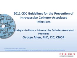 2011 CDC Guidelines for the Prevention of