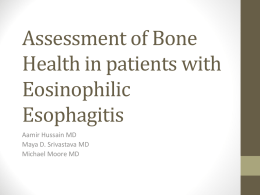 Assessment of Bone health in patients with Eosinophilic Esophagitis