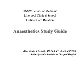 Anaesthetics Study Guide - Emergency Medicine Education
