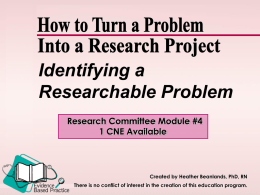 From problem to research