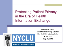 Health Information Exchange and Privacy