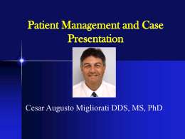 Patient Management and Case Presentation