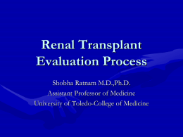 Renal Transplant Evaluation Process