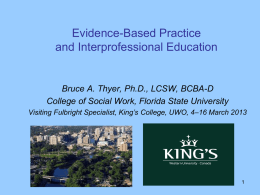Evidence-Based Practice and Social Work