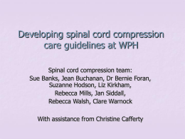 Developing spinal cord compression care guidelines at WPH