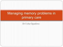 Memory loss presentation