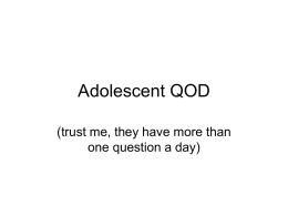 Adolescent Medicine QOD Review