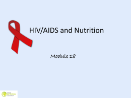 Module 18: HIV & AIDS Nutrition