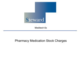 Pharmacy Medication Stock Charges