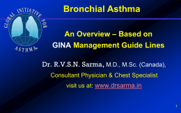 Management of Asthma by Dr Sarma