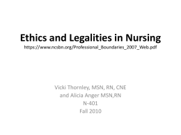 Ethics and Nursing
