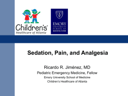 Pediatric Sedation - Emory University Department of Pediatrics