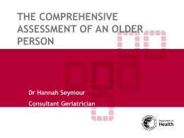 the comprehensive assessment of an older person - E