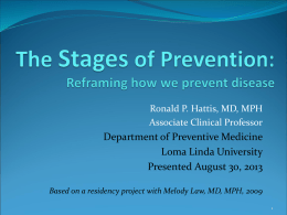 The Stages of Prevention: Reframing How We Prevent Disease