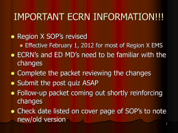 Mod III - Region X SOP Changes