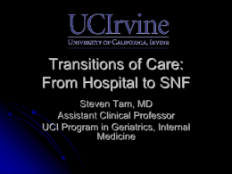 Transitions of Care: Hospital  SNF