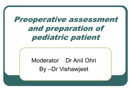 Preoperative assessment and preparation of