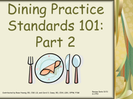 Dining Practice Standards 101