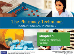 ch01- history of pharmacy - Westinghouse College Prep