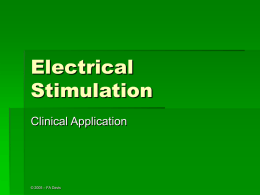 Electrical Stimulation - Therapeutic Modalities