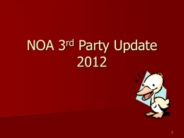 NOA 3rd Party Update 2012 - American Optometric Association