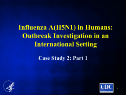 Influenza A(H5N1) in Humans: Outbreak Investigation in an