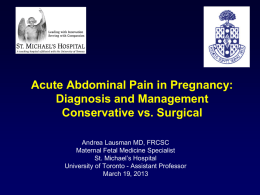 Acute Abdomen in Pregnancy