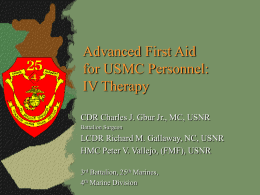 IV Course for Marines - Operational Medicine Medical