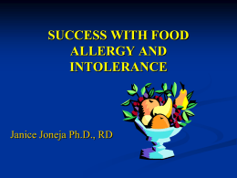 Diagnosis of Food Allergy and Intolerance