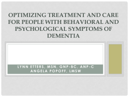 Optimizing Treatment and Care for People with Behavioral