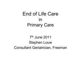 End of Life Care in Primary Care