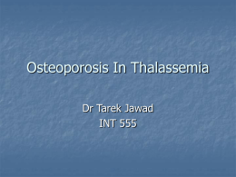 Osteoporosis In Thalassemia