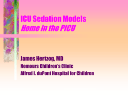 ICU Sedation Models - Dartmouth–Hitchcock Medical Center