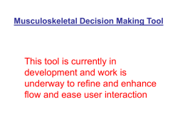 National MSK GP decision making tool