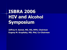 The Impact of Alcohol Consumption on HIV Disease Progression