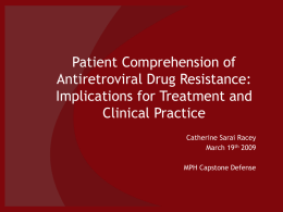 Patient Comprehension of Antiretroviral Drug Resistance