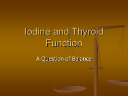Iodine And Thyroid Function