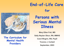 EoL and Persons with Serious Mental Illness