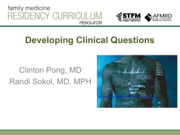 Developing Clinical Questions